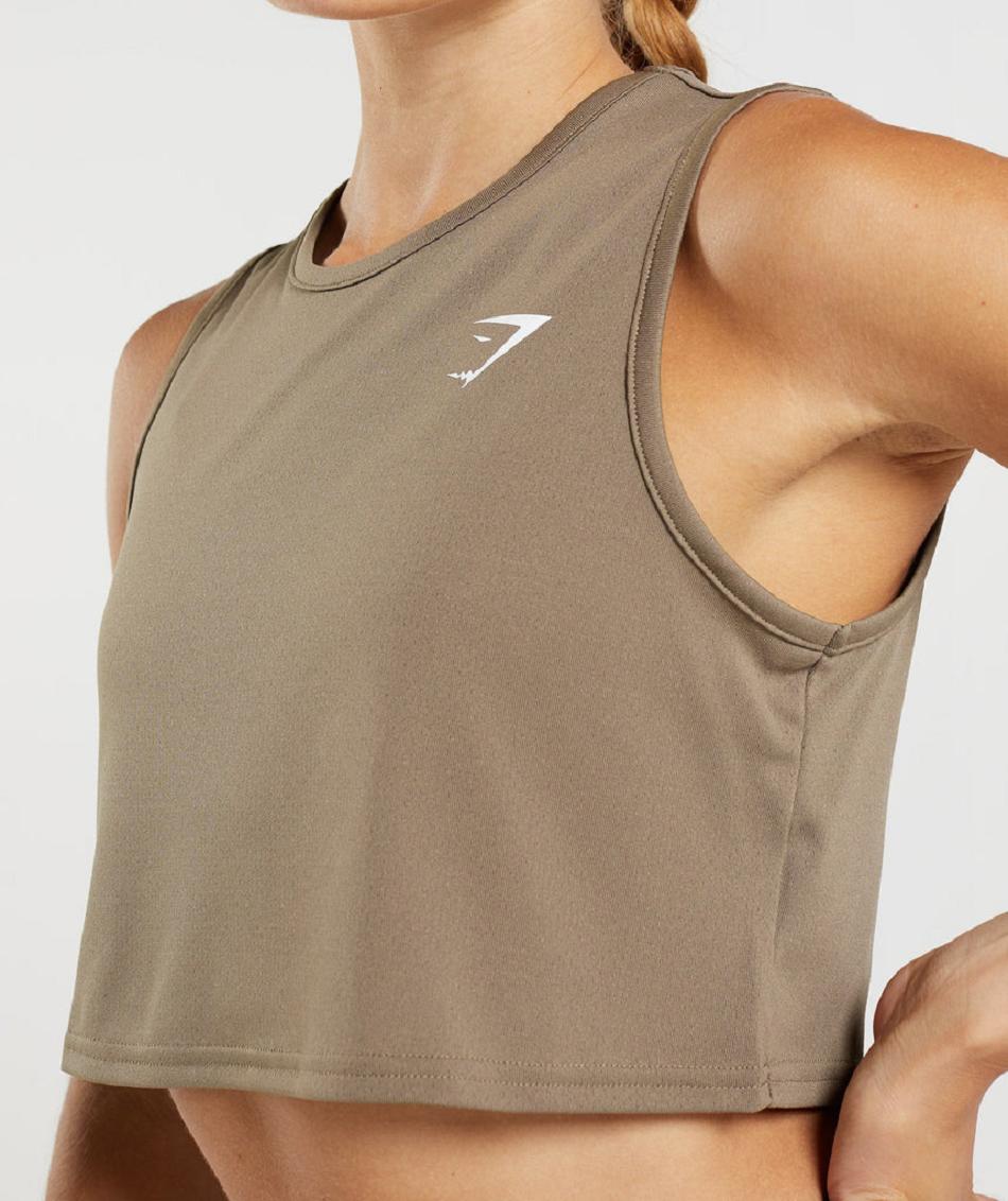 Corp Tops Gymshark Entrenamiento Mujer Marrones | CO 2486TCE